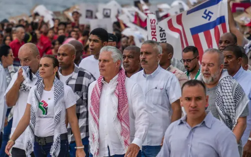 Chủ tịch Cuba dẫn đầu tuần hành ủng hộ người dân Palestine