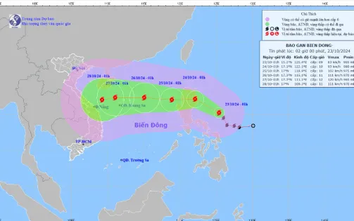 Bão Trami đang trên vùng biển Philippines, cường độ tiếp tục mạnh thêm