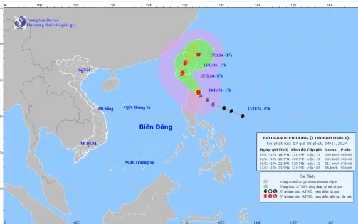 Bão Usagi giật cấp 16, áp sát Biển Đông