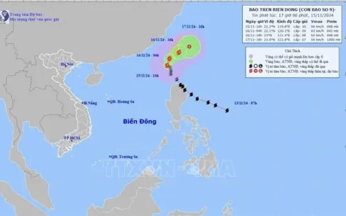 Bão Usagi đi vào Biển Đông, trở thành cơn bão số 9