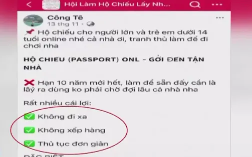 Cảnh giác với rủi ro từ dịch vụ làm hộ chiếu trực tuyến