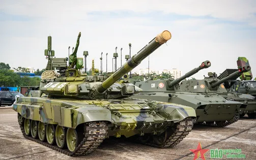 Xe tăng T-90 của Quân đội Việt Nam đã có mặt tại Triển lãm Quốc phòng Quốc tế 2024