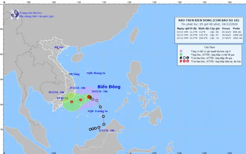 Bão số 10 giật cấp 10, Trung Bộ và Tây Nguyên có nơi mưa to