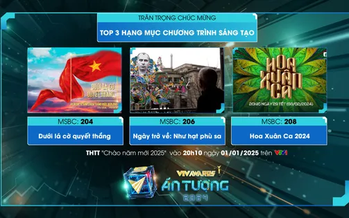 VTV Awards 2024: Lộ diện top 3 tranh giải Chương trình sáng tạo