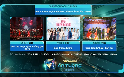 VTV Awards 2024: Anh trai vượt ngàn chông gai lọt top 3 Chương trình Giải trí ấn tượng