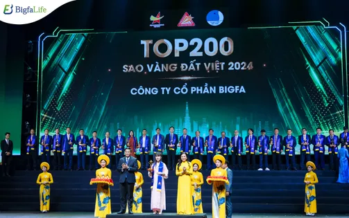 Bigfa vinh dự đón nhận giải thưởng Top 200 Doanh nghiệp Sao Vàng Đất Việt 2024