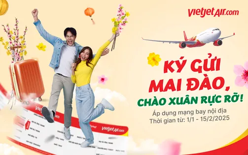 Chào mừng xuân mới Ất Tỵ 2025, Vietjet mở dịch vụ vận chuyển mai, đào Tết