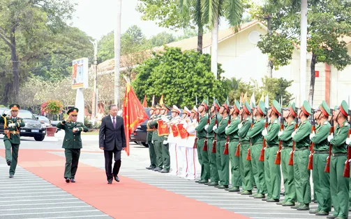 Tổng Bí thư Tô Lâm thăm, làm việc tại Bộ Chỉ huy quân sự tỉnh Bình Dương