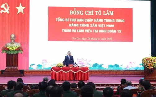 Tổng Bí thư Tô Lâm thăm cán bộ, chiến sỹ Quân đoàn 34 và Binh đoàn 15 ở Gia Lai