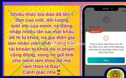 Thực hư chiêu lừa đảo "đăng nhập sai mật khẩu tài khoản ngân hàng"