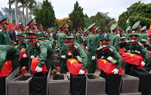Gia Lai: An táng 23 hài cốt liệt sĩ hy sinh ở Campuchia