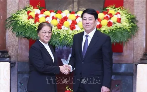 Chủ tịch nước Lương Cường tiếp Phó Chủ tịch nước Lào