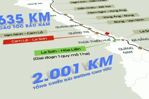 Tổng chiều dài đường cao tốc cả nước đạt 2.001 km, hướng đến mục tiêu 5.000 km