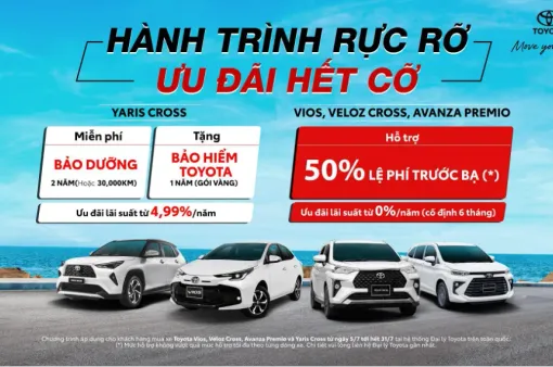 Ngập tràn ưu đãi khi mua Vios, Veloz Cross, Avanza Premio và Yaris Cross trong tháng 7