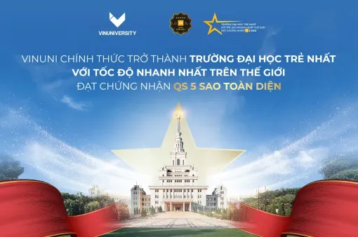 VinUni trở thành đại học trẻ nhất, với tốc độ nhanh nhất thế giới đạt chứng nhận QS 5 sao