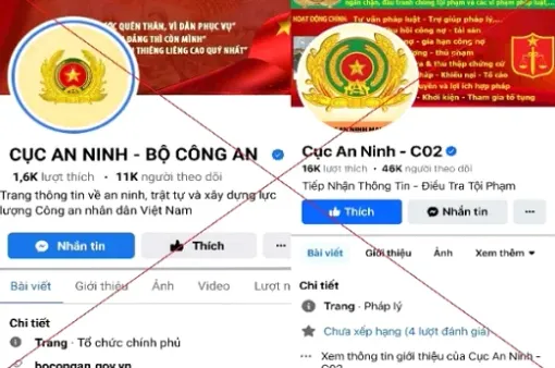 Cảnh báo các trang facebook tích xanh giả mạo Bộ Công an hỗ trợ lấy lại tiền bị lừa