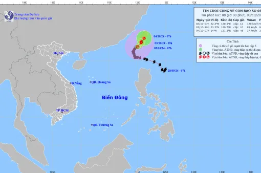 Tin cuối cùng về bão số 5