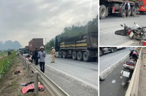 Tai nạn liên hoàn trên Quốc lộ 1A giữa xe đầu kéo và 3 xe mô tô khiến 1 người tử vong