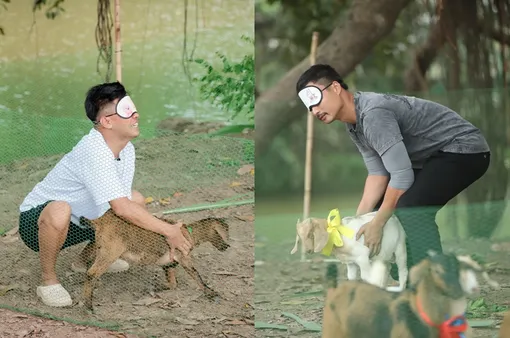 Bố ơi mình đi đâu thế: Cười “bể bụng” cảnh các bố chơi bịt mắt bắt dê