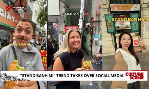 "Stand bánh mì" trend takes over social media