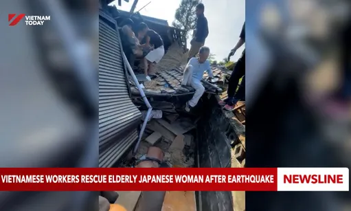 Vietnamese workers rescue elderly Japanese woman after earthquake