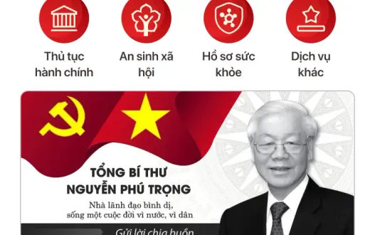 Người dân có thể gửi lời chia buồn, tri ân, chia sẻ ký ức về Tổng Bí thư Nguyễn Phú Trọng trên VNeID