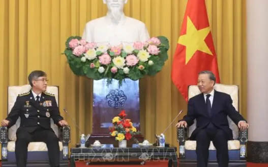 Tổng Bí thư, Chủ tịch nước Tô Lâm tiếp Tư lệnh Cơ quan Cảnh sát biển Hàn Quốc