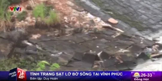 Báo động tình trạng sạt lở bờ sông tại Vĩnh Phúc
