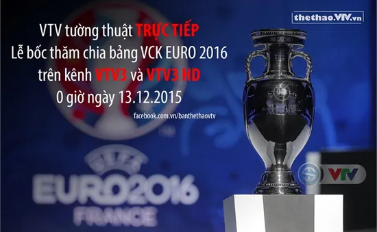 VTV tường thuật trực tiếp Lễ bốc thăm VCK EURO 2016