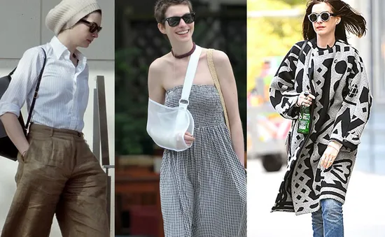 Anne Hathaway ngày càng tự tin với phong cách “thùng thình”