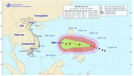 Xuất hiện siêu bão Melor hoạt động gần Biển Đông