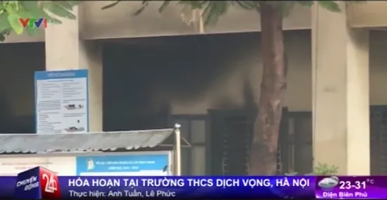 Hà Nội: Hỏa hoạn tại trường THCS Dịch Vọng