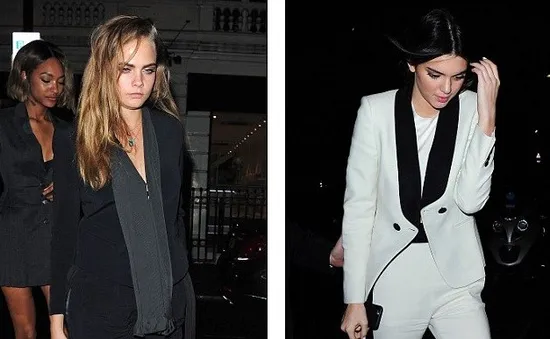 Kendall Jenner và Cara Delevingne diện street style thanh lịch ở London