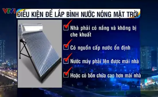 Điều kiện để lắp bình nước nóng năng lượng mặt trời