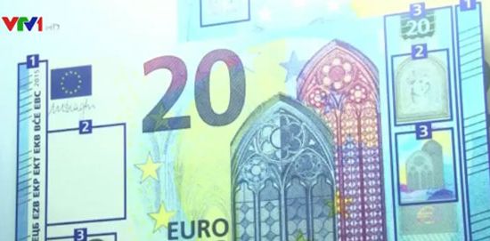 ECB chính thức lưu hành đồng 20 Euro độ bảo mật cao