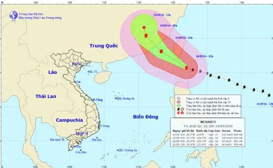 Siêu bão Meranti cấp 17 cách đảo Luzon, Philippines 260km