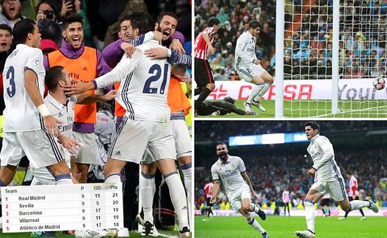 VIDEO, Real Madrid 2-1 Athletic Bilbao: Đánh chiếm ngôi đầu