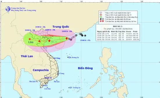 Bão số 3 tiếp tục mạnh thêm