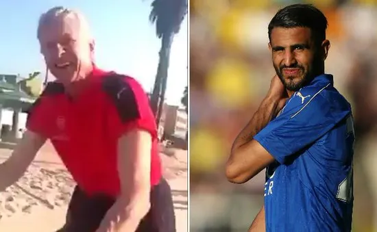 Fan cuồng Arsenal đuổi theo HLV Wenger để cầu xin mua Mahrez