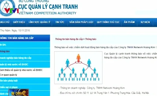 Chấm dứt hoạt động bán hàng đa cấp của Công ty Hoàng Kim