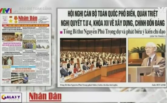 Hội nghị quán triệt Nghị quyết Trung ương 4 lên trang nhất hầu hết các báo