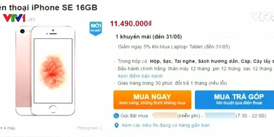 iPhone SE chính hãng tại Việt Nam có giá từ 11,5 triệu đồng