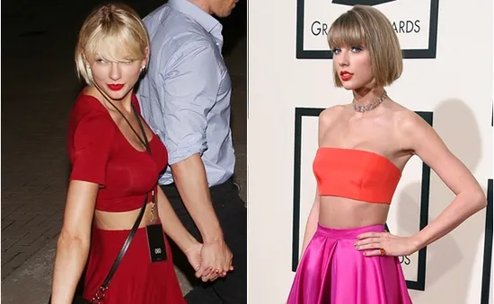 Taylor Swift tự tin khoe vòng 1 to bất thường bên tình mới