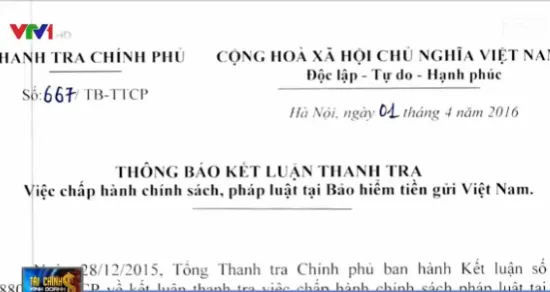 Phát hiện hàng loạt sai phạm tại Bảo hiểm tiền gửi Việt Nam