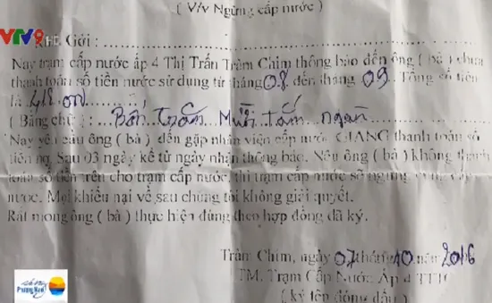 Đóng tiền nước đầy đủ, người dân vẫn bị truy thu hàng triệu đồng