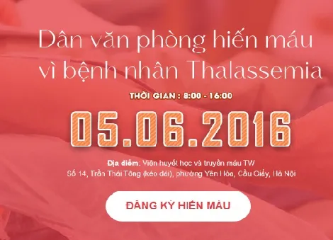 Ngày 5/6, tham gia hiến máu vì bệnh nhân Thalassemia