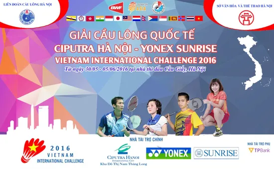 Lịch tường thuật trực tiếp giải cầu lông quốc tế Ciputra 2017 trên sóng VTV