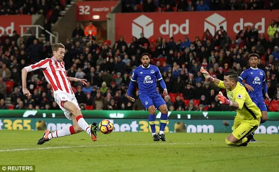 Vòng 23 Ngoại hạng Anh, Stoke 1-1 Everton: Đôi công hấp dẫn