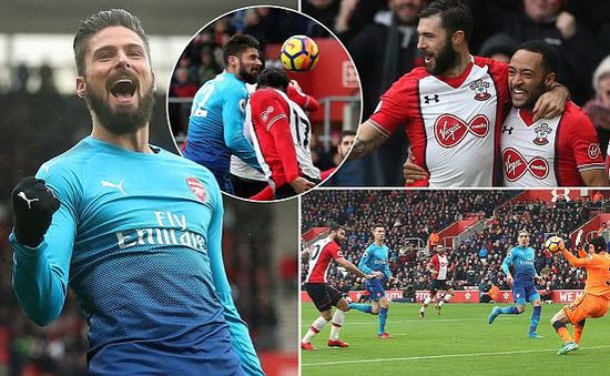 Chia điểm trước Southampton, Arsenal chưa thể tiến vào tốp 4