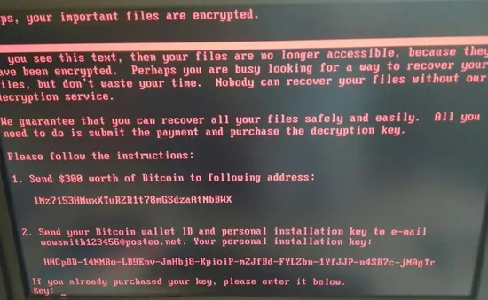 Cảnh báo khẩn về mã độc tống tiền Petya (Petrwrap)